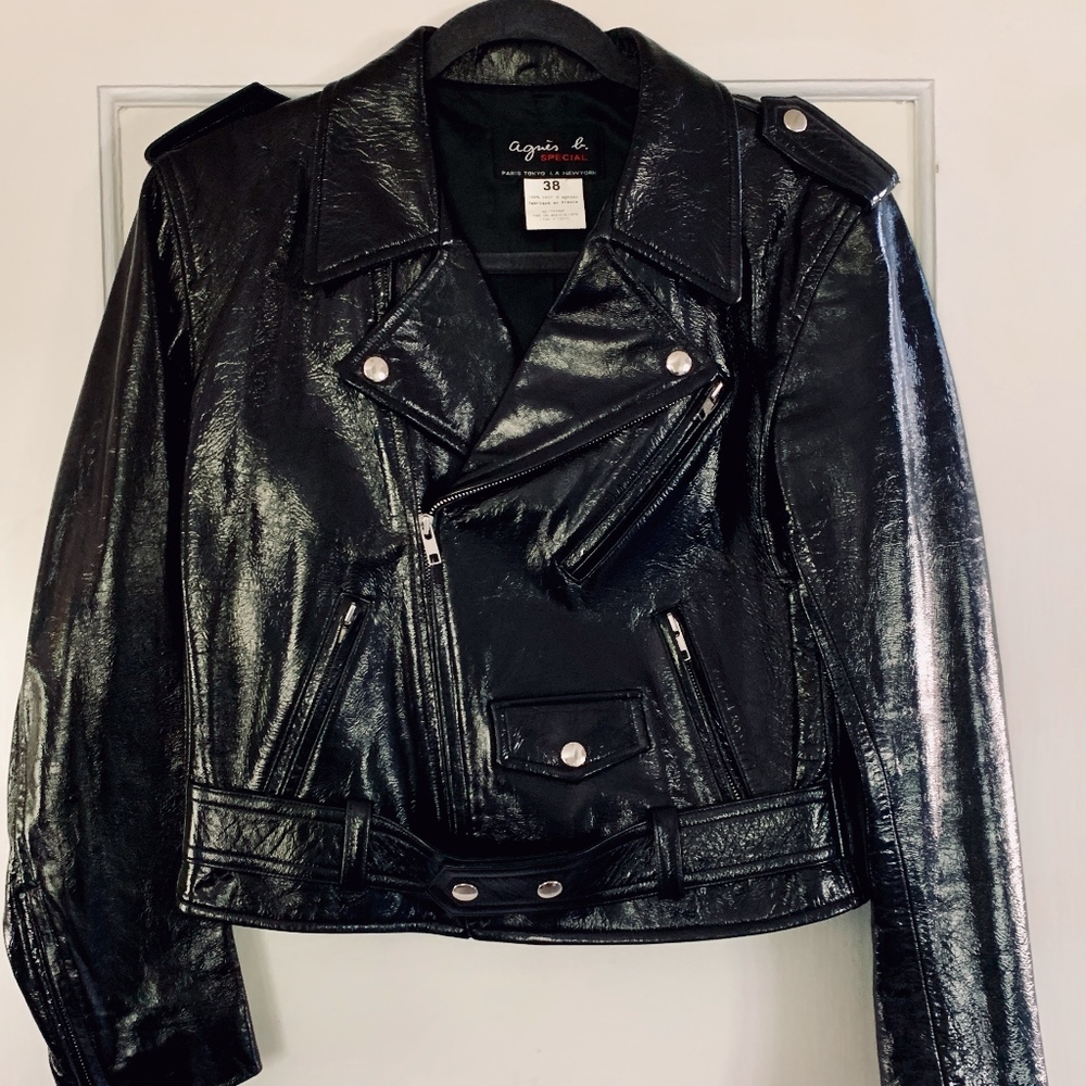Agnes B. 100% Lambskin Leather Motorcycle Jacket